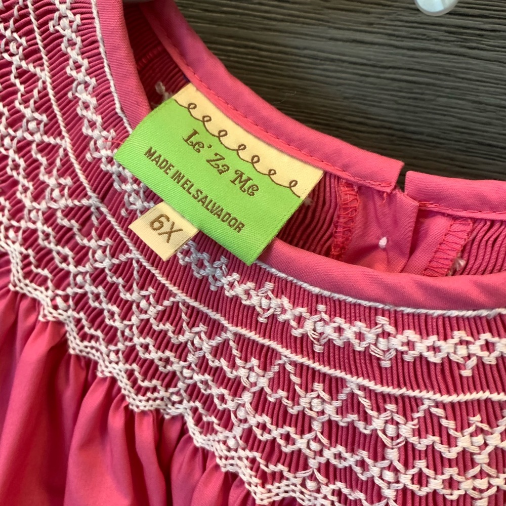 Le’ Za Me Smocked Dresses Hot Pink - Picture 4 of 5